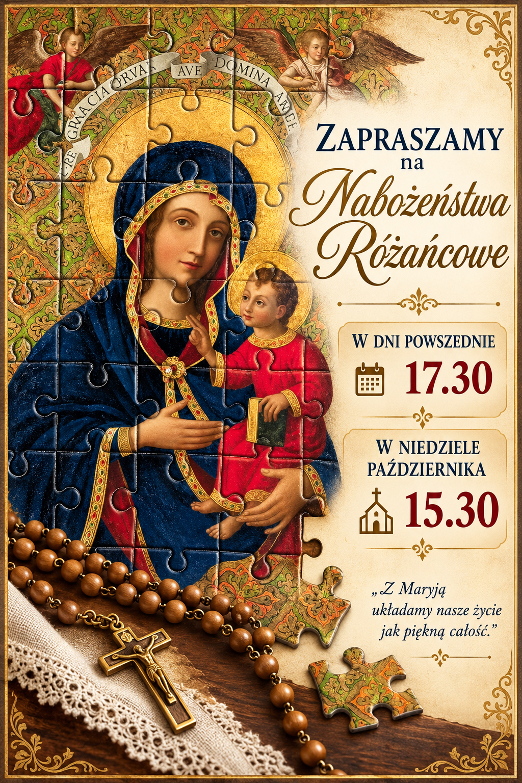 Zaproszenie na Modlitwę Różańcową